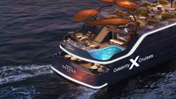 Celebrity Seeker Außenansicht Heck mit Infinity Edge-Pool und Sunset Lounge