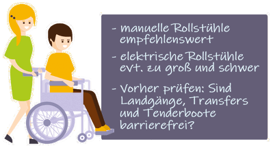 Rollstühle an Bord